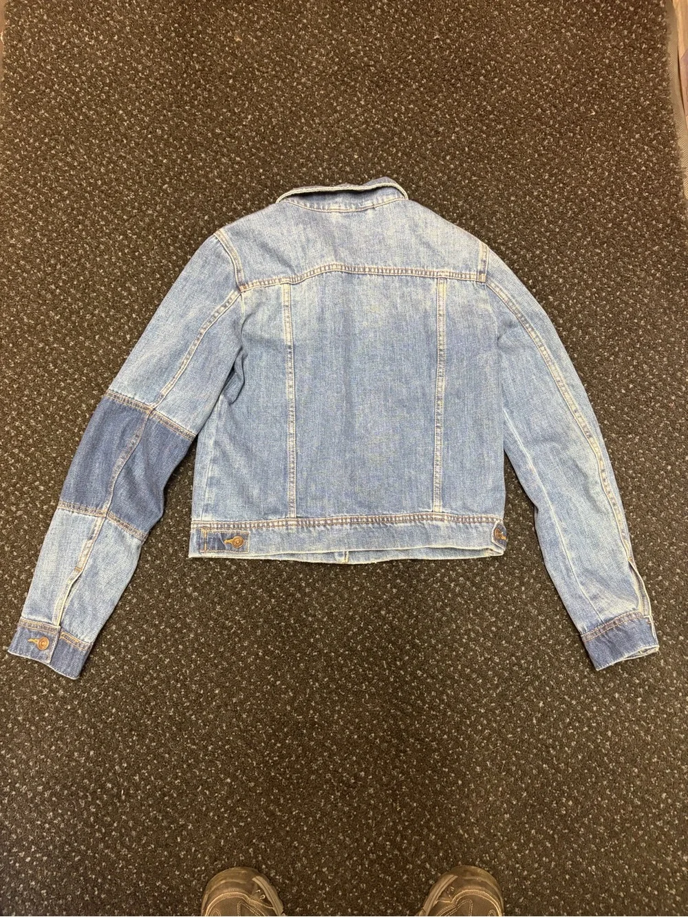 Free People Two-Tone Light Blue Denim Jacket - Picture 6 of 6